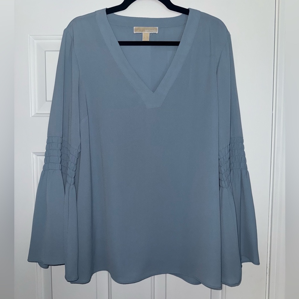 Michael Kors light blue bell
Sleeves blouse size large 
Excellent shape!